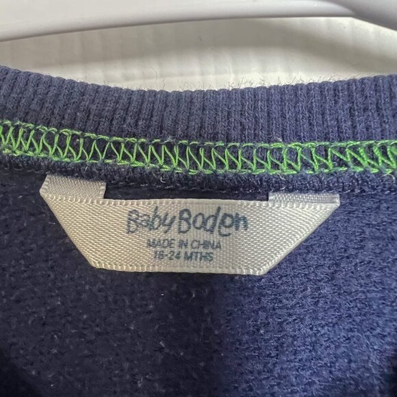 Mini Boden Toddler Boy's Navy Crewneck with Pocket Size 18-24M - Picture 2 of 4